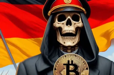 These images visually support the article by depicting Michael Saylor and illustrating the impact of the German government's Bitcoin sell-off on the market trends.