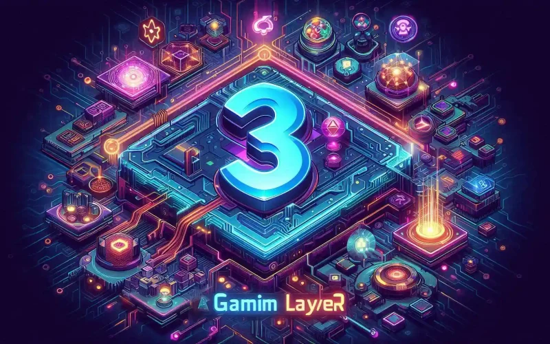 The image's purpose is to visually convey the advanced, community-driven nature of Gam3, highlighting its AI and blockchain integration, and to attract readers to the news article.